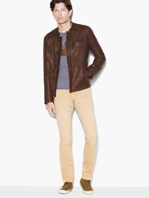 John Varvatos Band Collar Leather Jacket  Size: Xs