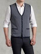 John Varvatos Sweater Vest With Dot Detail