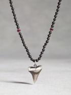 John Varvatos Sterling Silver Shark Tooth Beaded Necklace