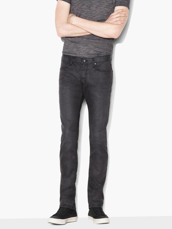 John Varvatos Bowery Coated Cotton Stretch Jean Graphite Size: 29 Rg