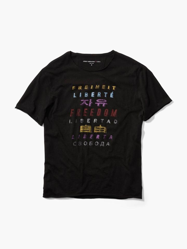 John Varvatos Freedom Tee Black Size: Xs