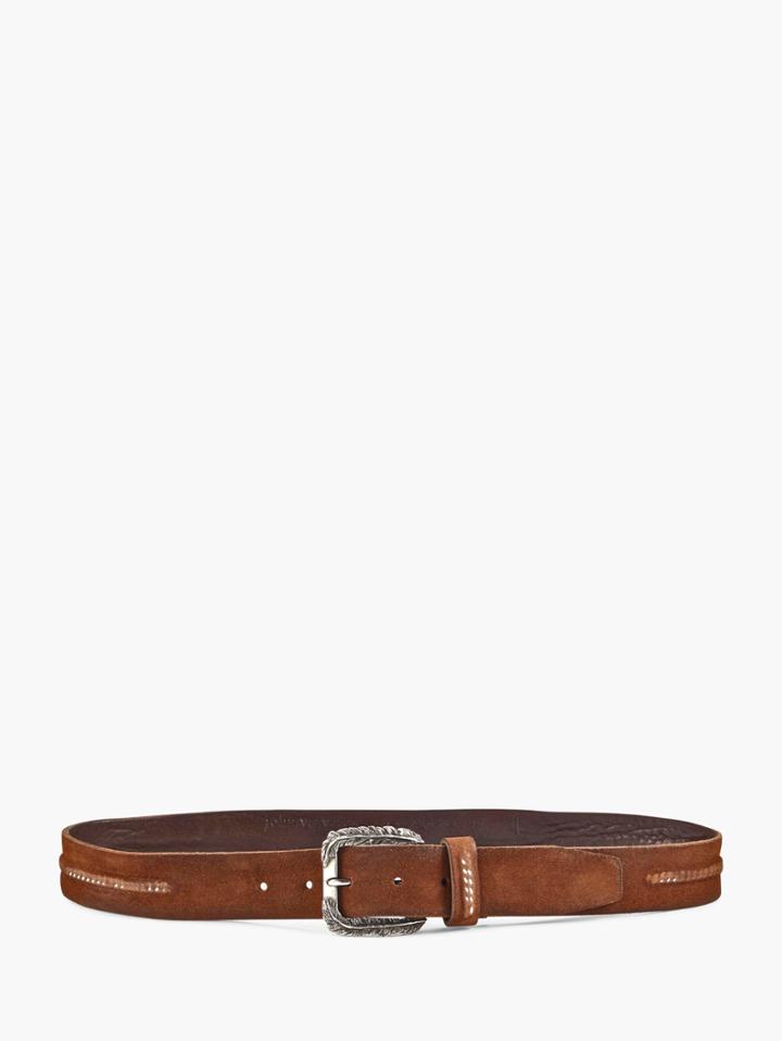 John Varvatos 35mm Chain Embedded Belt W/ Feather Buckle Wood Brown Size: 30