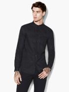 John Varvatos Micro Check Shirt Black Size: Xs