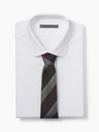 John Varvatos Collection Skinny Striped Tie Garnet