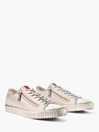 John Varvatos Double Zip Low Top Bone White Size: 8