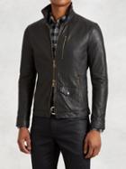 John Varvatos Wire Collar Leather Jacket