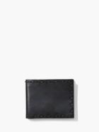 John Varvatos Marble Stained Leather Pick Stitch Bifold Wallet Midnight