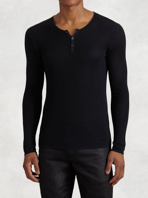 John Varvatos Silk Henely Sweater