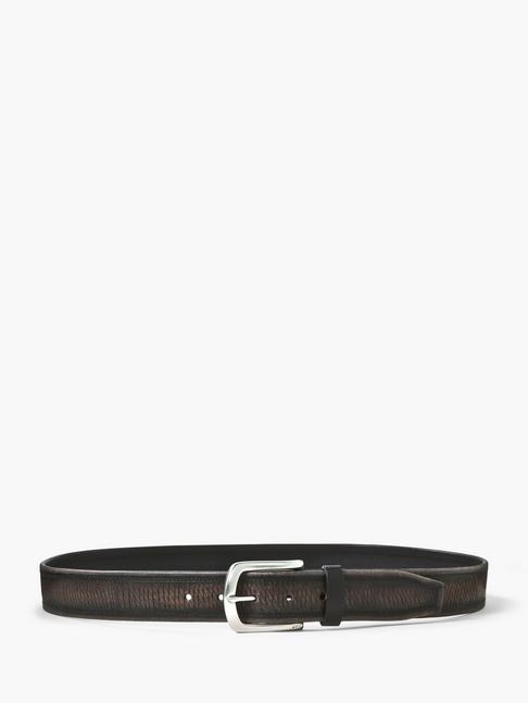 John Varvatos Laser-cut Textured Leather Belt