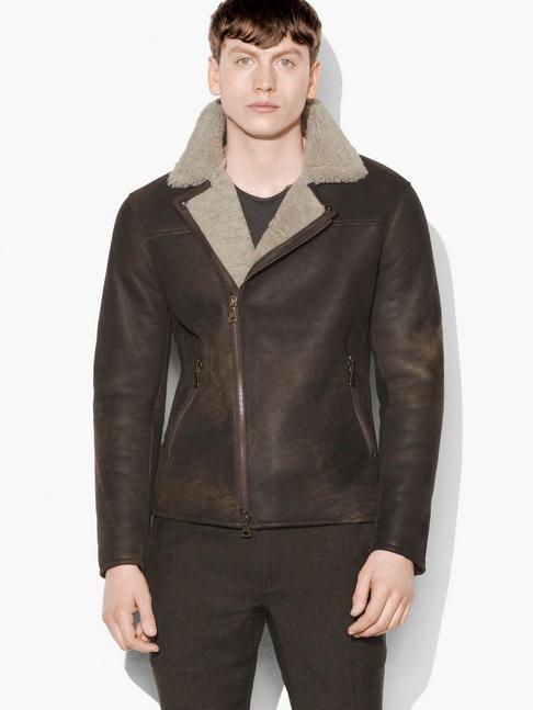 John Varvatos Antique Shearling Moto Jacket