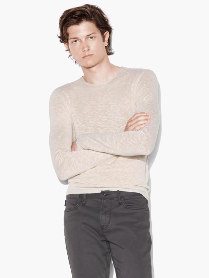 John Varvatos Crewneck Sweater Fossil Size: S