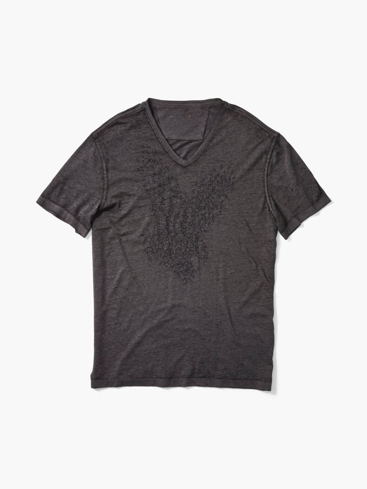 John Varvatos Eagle Pins Tee Fog Size: S