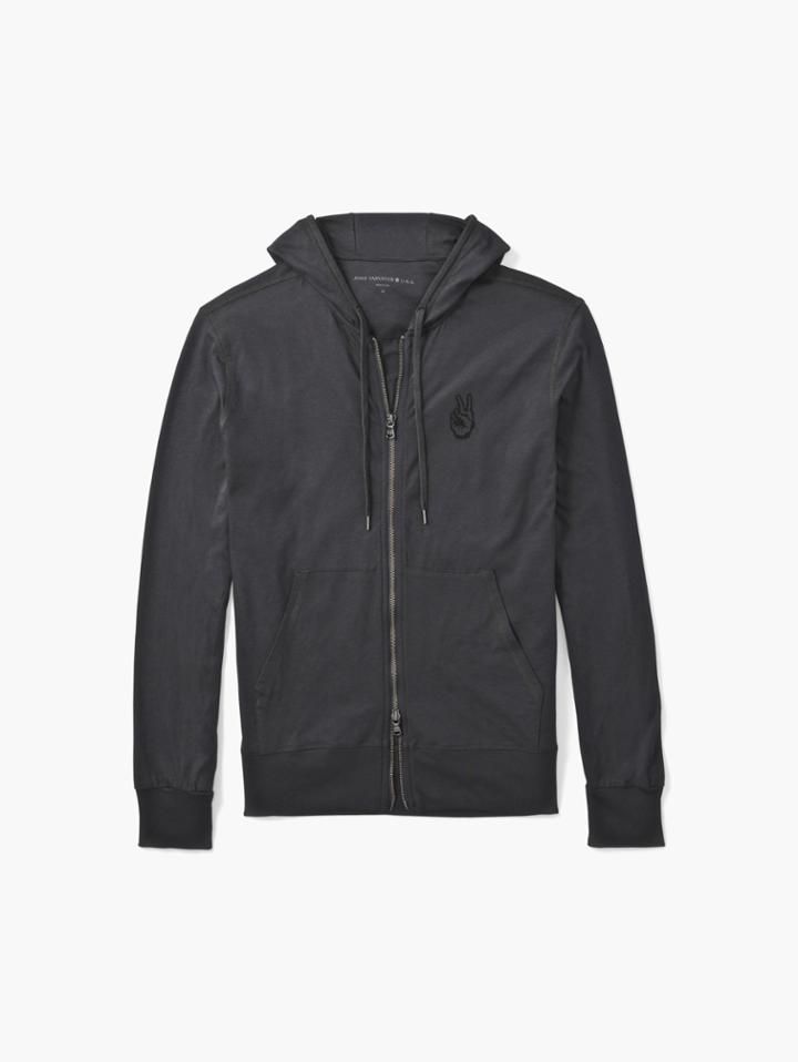 John Varvatos Peace Graphic Hoodie Grey Size: S