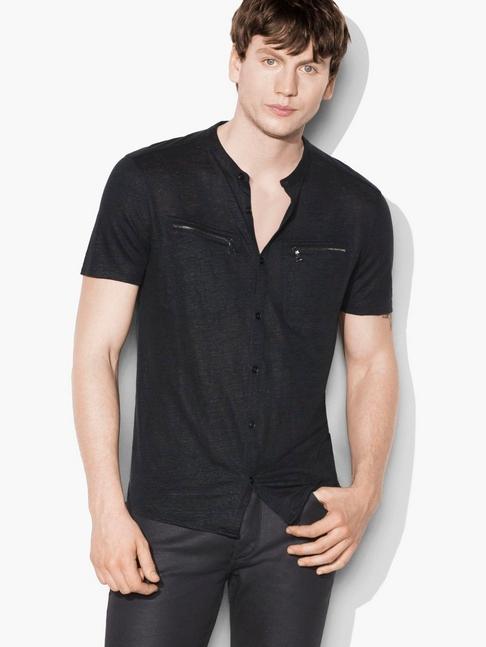 John Varvatos Linen Button Front Shirt