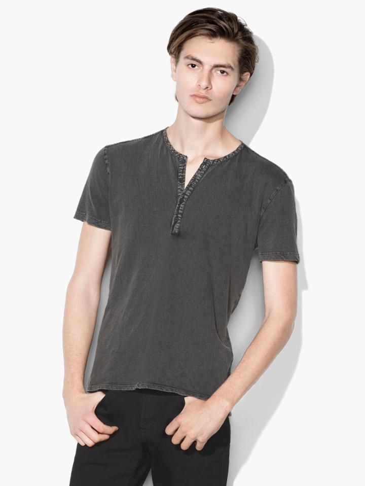 John Varvatos French Terry Henley Shark Size: Xs