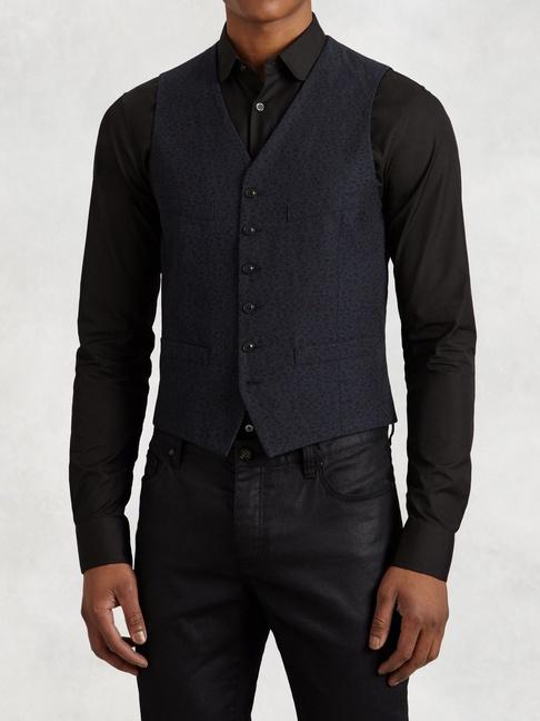 John Varvatos Leopard Jacquard Vest