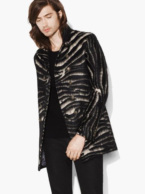 John Varvatos Wool & Mohair Zebra Coat