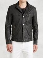 John Varvatos Resin Coated Linen Jacket With Wire Collar