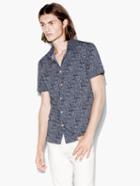 John Varvatos Abstract Pattern Shirt English Blue Size: Xs