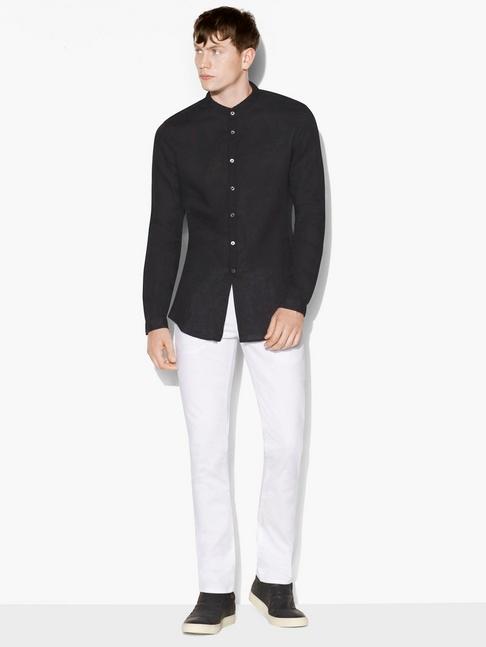 John Varvatos Band Collar Long Shirt