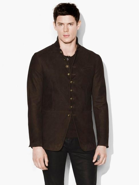 John Varvatos Flannel Suede Cutaway Jacket