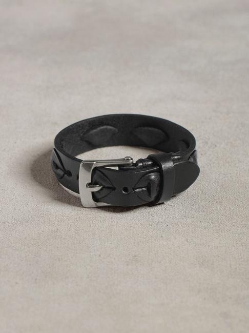 John Varvatos Leather Cuff W/lace Detail