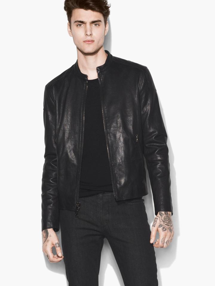 John Varvatos Clean Moto Jacket Black Size: 44