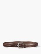 John Varvatos Stitch Detailed Leather Belt Brown Size: 32