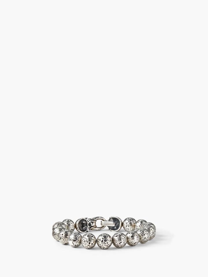 John Varvatos Artisanal Silver Beaded Bracelet Silver