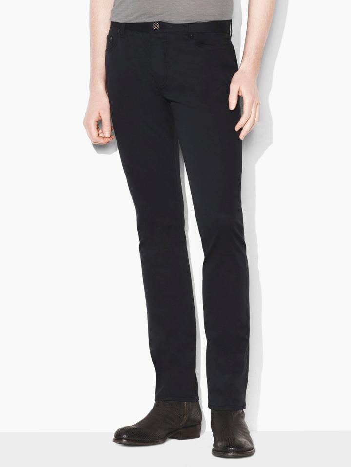 John Varvatos Woodward Cotton Canvas Jean Black Size: 28 Rg