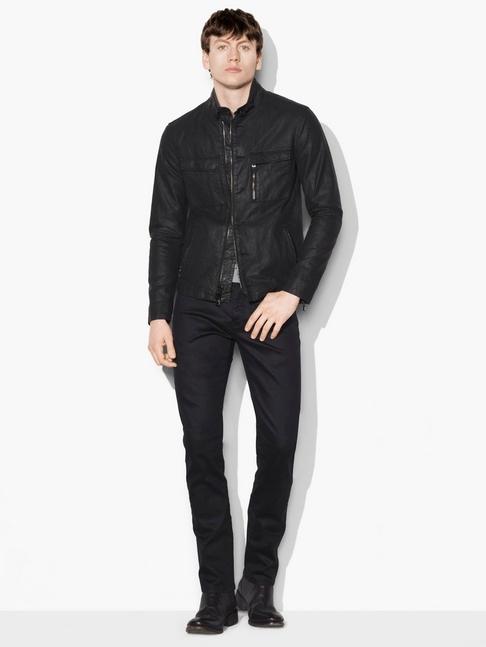 John Varvatos Resin Coated Moto Jacket