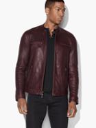 John Varvatos Vintage Leather Jacket Cordovan/turtledove Size: L