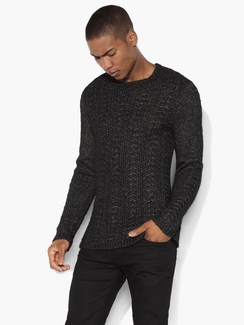 John Varvatos Lattice Stitch Crewneck Sweater