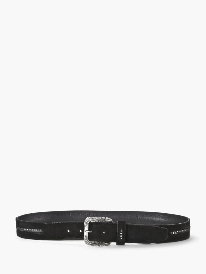 John Varvatos 35mm Chain Embedded Belt W/ Feather Buckle Black Size: 34