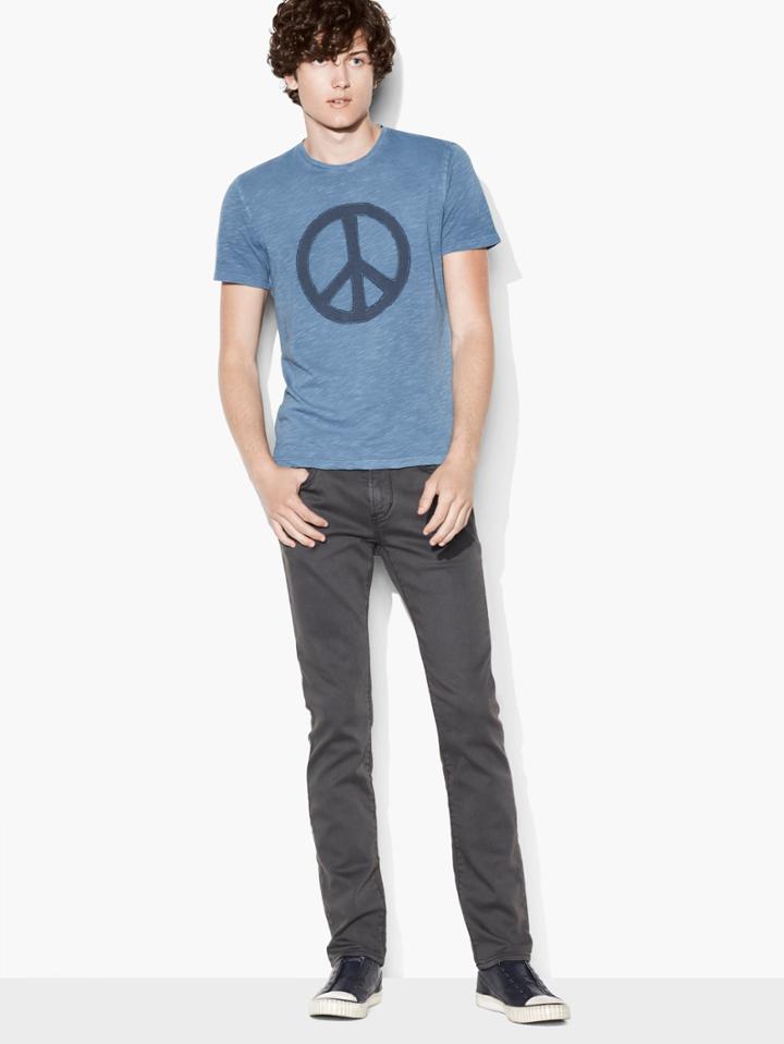 John Varvatos Peace Symbol Tee Blue Stone Size: Xs