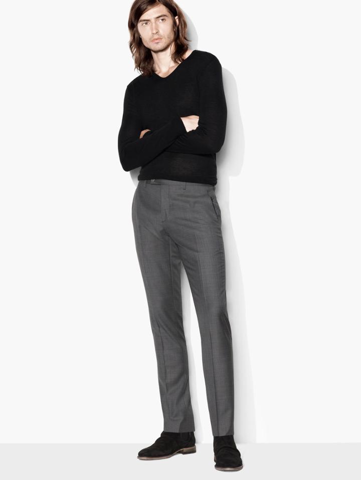 John Varvatos Austin Wool Dress Pant Dark Grey Size: 46