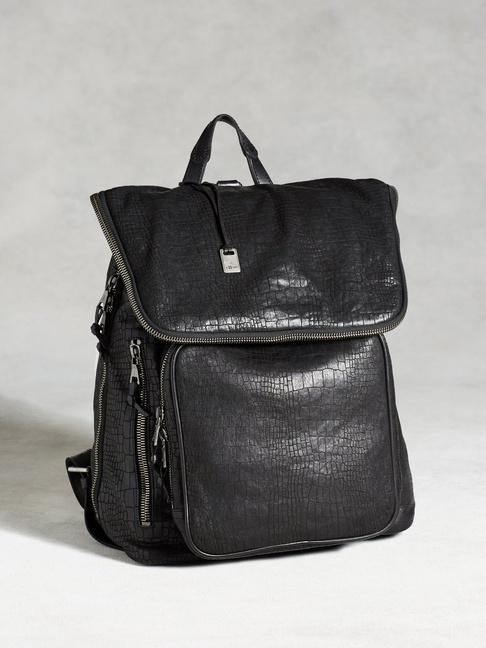 John Varvatos Croc-embossed Backpack