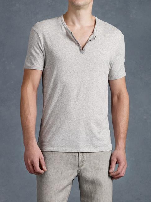 John Varvatos Short Sleeve Eyelet Crewneck
