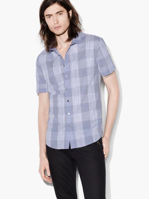 John Varvatos Short Sleeve Plaid Shirt