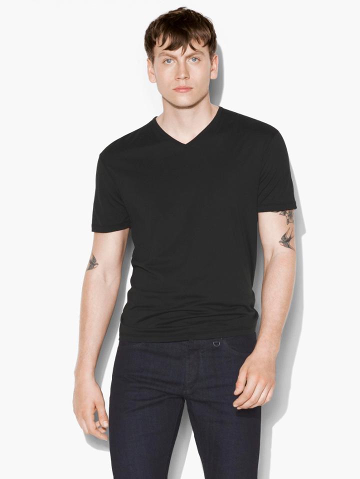 John Varvatos V-neck Tee Black Size: Xs