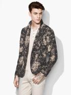 John Varvatos Marbled Jacquard Jacket Black Size: 48