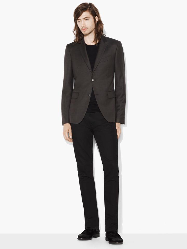 John Varvatos Austin Sport Coat Dark Grey Size: 48 Rg
