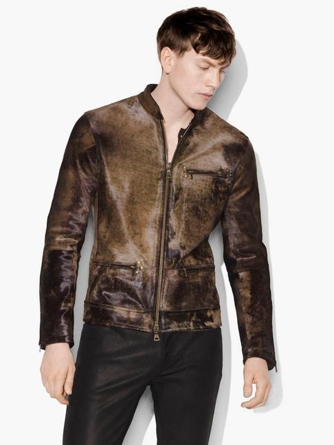 John Varvatos Calf Hair Moto Jacket