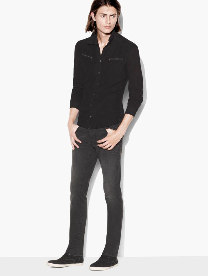 John Varvatos Woven Shirt Black Size: S