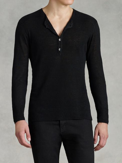 John Varvatos Linen Henley Sweater