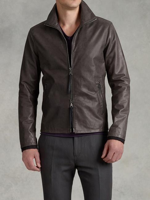 John Varvatos Hgh Cllr Zp Frnt Lthr Jkt