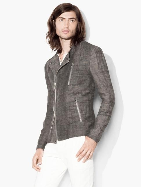 John Varvatos Linen Hemp Moto Jacket