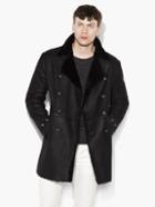 John Varvatos Double Breasted Shearling Coat