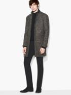 John Varvatos Notch Lapel Long Coat Black/white Size: 46