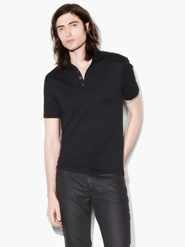 John Varvatos Hampton Polo Black Size: Xs